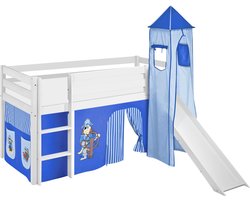 Halfhoogslaper Piraat Blauw met tent, toren en glijbaan