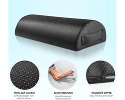 Halfrond kussen, kussen onder de knieën, ergonomische voetensteun van zacht schuim, ontspan je benen en verlicht stress, voor nekkussen, hoofdkussen, beenkussen