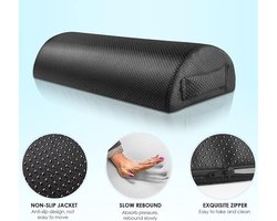 Halfrond kussen, kussen onder de knieën, ergonomische voetensteun van zacht schuim, ontspan je benen en verlicht stress, voor nekkussen, hoofdkussen, beenkussen