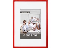 Halfronde Aluminuim Wissellijst - Fotolijst - 20x20 cm - Helder Glas - Licht Rood - 10 mm