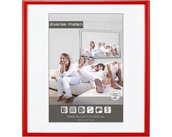 Halfronde Aluminuim Wissellijst - Fotolijst - 30x30 cm - Helder Glas - Licht Rood - 10 mm