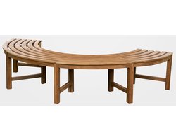 Halfronde Boombank - Boom Bankje - Tuin Ontspanning - Massief Teakhout - 203 cm Diameter - Bruin