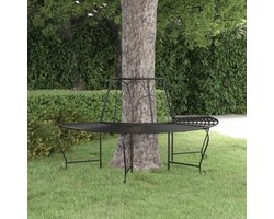 Halfronde Boombank - Zitbank Buiten - Genieten van Tuin - Weerbestendig Staal - 159 cm Diameter - Zwart
