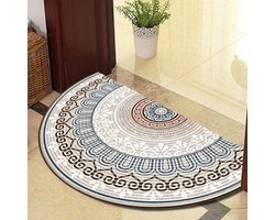 Halfronde Deurmat Binnen & Buiten - Antislip Entreetapijt - Verwellecomat - 60x110 cm - Bruin