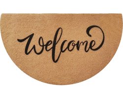 Halfronde Deurmat Kokosmat Welcome Antislip Tapijt voor Entree Huis 43 x 75 cm