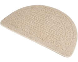 Halfronde Deurmat - Vloerkleed Mat - Vloeren Schoonhouden - Antislip Latex Bodem - 50 x 80 cm - Kameel