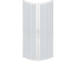 Halfronde douchecabine - Kunststof douchewand - Badkamer renovatie - Uitschuifbare panelen - 75x75 cm - Wit