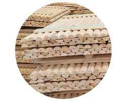 Halfronde Houten Latten 240cm Ø6cm - 8-Pack Tuinrail van Massiefhout