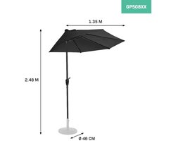 Halfronde parasol - UV-bescherming 50+ - ideaal voor kleine ruimtes