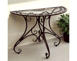 Halfronde Wandtafel 90 cm, Metaal, Bruin, Veelzijdig Design