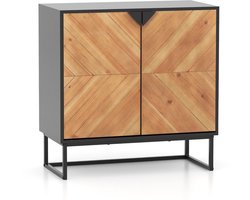 Halkast - Halmeubel - Opbergkast - Halkastje - Moderne stijl - Zwart