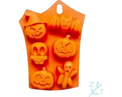 Halloween bakvorm - Bakken - Silicone - Oranje - 6 vormen - Pompoen - Spook - Skelet - Vleermuis