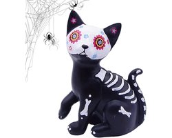 Halloween Beeldjes - Griezelige Sculpturen - Feestelijke Decoratie - Kat en Hond Ontwerpen - 10-14.5 cm - Multicolor