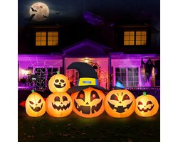 Halloween decoratie - 240 cm opblaasbare pompoenlantaarns - Halloween tuindecoraties - geïntegreerde ledlampen - vakantiefeest decoratie - gazon tuin