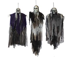 Halloween decoratie - Hangende halloween-skeletten set van 3 geesten - Magere Hein - geweldig halloween-versiering voor buiten
