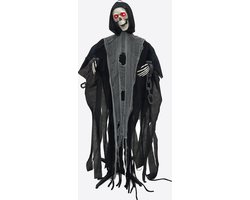 Halloween decoratie Magere Hein 160 cm met licht en geluid