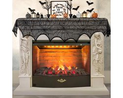 Halloween Decoratie - Open haard Schoorsteenmantel Sjaal - Zwart kant spinnenweb - Open haard decoratie - Spinnenweb - haard - Halloween Party Decoraties - Decoratie - Binnen Decoratie - Feestartikelen voor de feestdagen - voor Halloween Feest