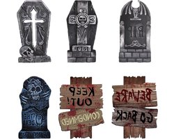 Halloween decoratie - Tuin Rip Begraafplaats Grafstenen Set 6 stuks - Halloween Party Decoratie