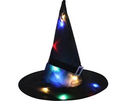 Halloween decoraties Heksenhoed verlichting, 1 verpakking Halloween LED hangende verlichte gloeiende heksenhoeden lichtsnoer op batterijen, Halloween decoratie voor buiten binnen tuin boom tuin feest decoratie