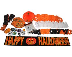 Halloween decoratieset - 22-delig - feestdecoratie/versierpakket