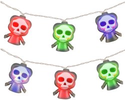 Halloween Lichtsnoer Magere Hein Gekleurd - 3 Meter - 20 LED Lampjes - Inclusief Batterijen - Gekleurd Licht