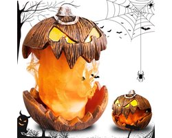 Halloween Pompoenhoofd Tuin Decoratieve Verlichting - Schreeuwende Pompoenhoofd - Intrekbare Enge Jack-O'-Lantern met Intrekbare Pratende Mond - Vintage Pompoen Halloween Licht - Binnen en Buiten Horror Decoratie