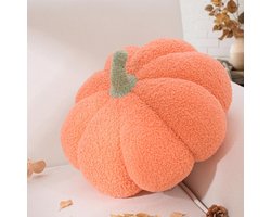 Halloween Pompoenkussen, kussen pompoenvorm, oranje decoratief kussen, herfst sierkussen, esthetische bankkussens, pompoenkussen, beddecoratie, kussens, rond, voor kinderen, slaapkamer