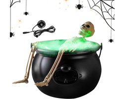 Halloween Sculptuur - Griezel Beeld - Feestelijke Sfeer - Met Lichtketting - ca. 20 cm - Multicolor