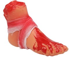 Halloween/horror nep afgehakte lichaamsdelen - bebloede voet - 13 x 19 cm - decoraties