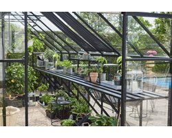 Halls Greenhouses Tafel Qube 168 -Geïntegreerd Zwart Gecoat