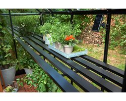 Halls Greenhouses Tafel Qube 66 -Geïntegreerd Zwart Gecoat