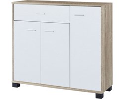 Halmeubel Bobeck 72x80x28 cm eikenkleurig en wit