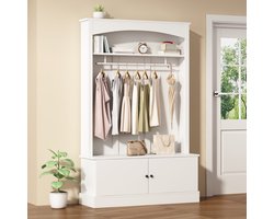 Halmeubel - Vrijstaand - Met Schoenbank En Verstelbare Planken - MDF - Wit