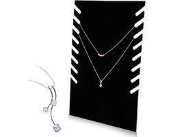 Halsketting display standaard zwart fluweel sieraden hanger rek - Kettinghouder bewaren en presentatie - opbergstandaard met kleerhanger