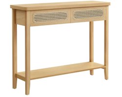 Haltafel - - 2 lades - Afgeronde hoeken - Beige