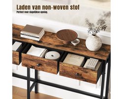 Haltafel Met Lades - Haltafel - Console Tafel - Vintage Bruin/Zwart - ‎24cm x 160cm x 80cm