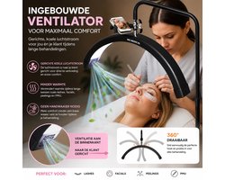 Halve Maan Lamp Lumina Pro 28 Inch – Lashlamp / Wimperlamp met Koelventilator – LED Moonlight Lamp Dimbaar – CRI95+ – PMU, Nagels & Schoonheidssalon