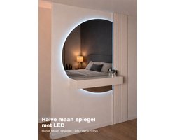 Halve Maan Spiegel Lys – LED Verlichting - tweedelig - 160 x 100cm - Ronding Links