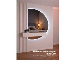 Halve Maan Spiegel Lys – LED Verlichting - tweedelig - 160 x 100cm - Ronding Rechts