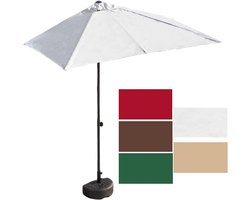 Halve Parasol 2m of 2.5m voor Balkon of Terras Verstelbaar Inclusief Waterbasis
