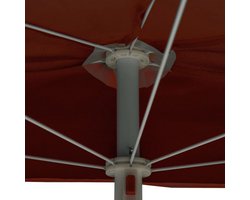 Halve Parasol - Balkonscherm - Terras Zonwering - Halfrond Design - 180x90 cm - Terracotta Rood