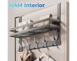 Ham Interior Deurhanger met Opbergrek - 3 Verschillende Maten - Small (4 Haken)