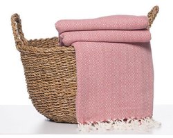 Hamam Plaid | Deken | Picknickkleed | Bankdekentje | Visgraat | ZigZag | 170 x 220 cm | het beste en zachtste katoen | prewashed | ongebleekt | volle franjes | vele kleurtjes | hiPPs by Lalay