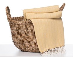 Hamam Plaid | Deken | Picknickkleed | Bankdekentje | Visgraat | ZigZag | 170 x 220 cm | het beste en zachtste katoen | prewashed | ongebleekt | volle franjes | vele kleurtjes | hiPPs by Lalay