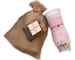 Hamam Sauna Handdoek Cadeauset 3-kleurig Roze