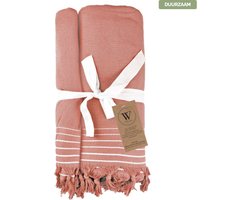 Hamamdoek - Badlaken - Strandlaken - Walra - 90x180 cm - Koraal