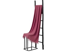 Hamamdoek Bamboe Rood 160x85cm -160x85cm - Saunadoek - Sauna Handdoeken - Sauna Badlaken - Sauna Badhanddoek - Sneldrogende Handdoeken
