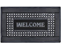 Hamat Dynamic Octagon Silver 45 x 75 cm - Buitenmat - Deurmat Buiten - Rubber - 8 mm