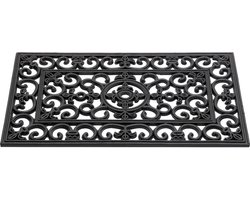 Hamat Rubbermat Lilly - Deurmat - 75x45 cm Zwart