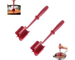 Hamburger vleesmolen, professionele hittebestendige stamper keukengereedschap - geschikt voor kalkoen en rundergehakt, multifunctionele gehaktmolen gadget voor aardappelen, fruit en groenten (rood, 2 stuks)